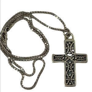 Steriing silver cross necklace 925 Vintage